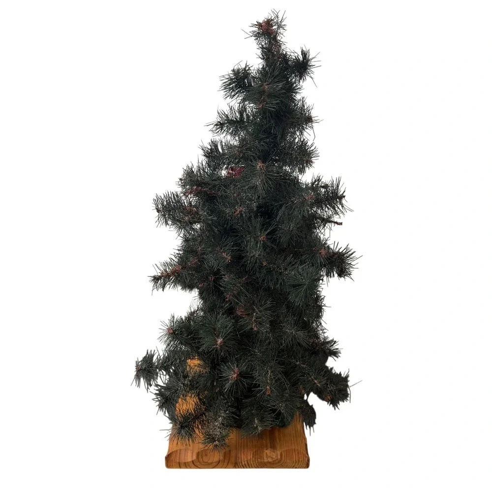 Vtg Dan Dee Bear Hugging Christmas Holiday Tree Decor On Wood Base Large Lg 28in